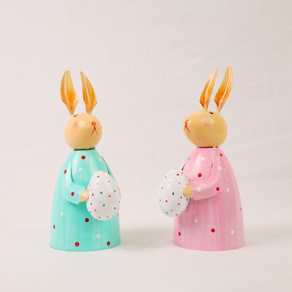 Metal Rabbit Colorful w Egg